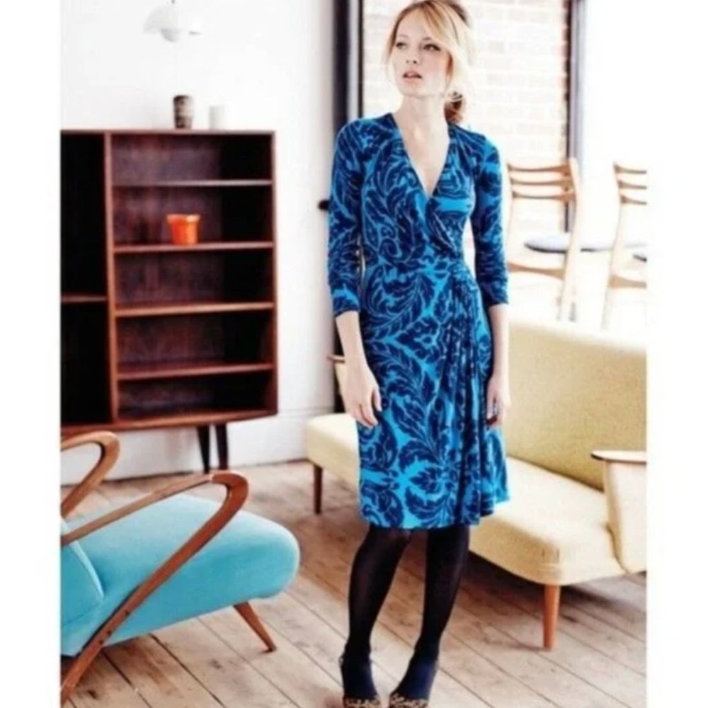 Boden Henrietta Faux Wrap Printed Dress
